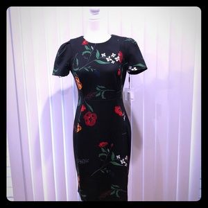 Calvin Klein Floral Print Scuba Dress